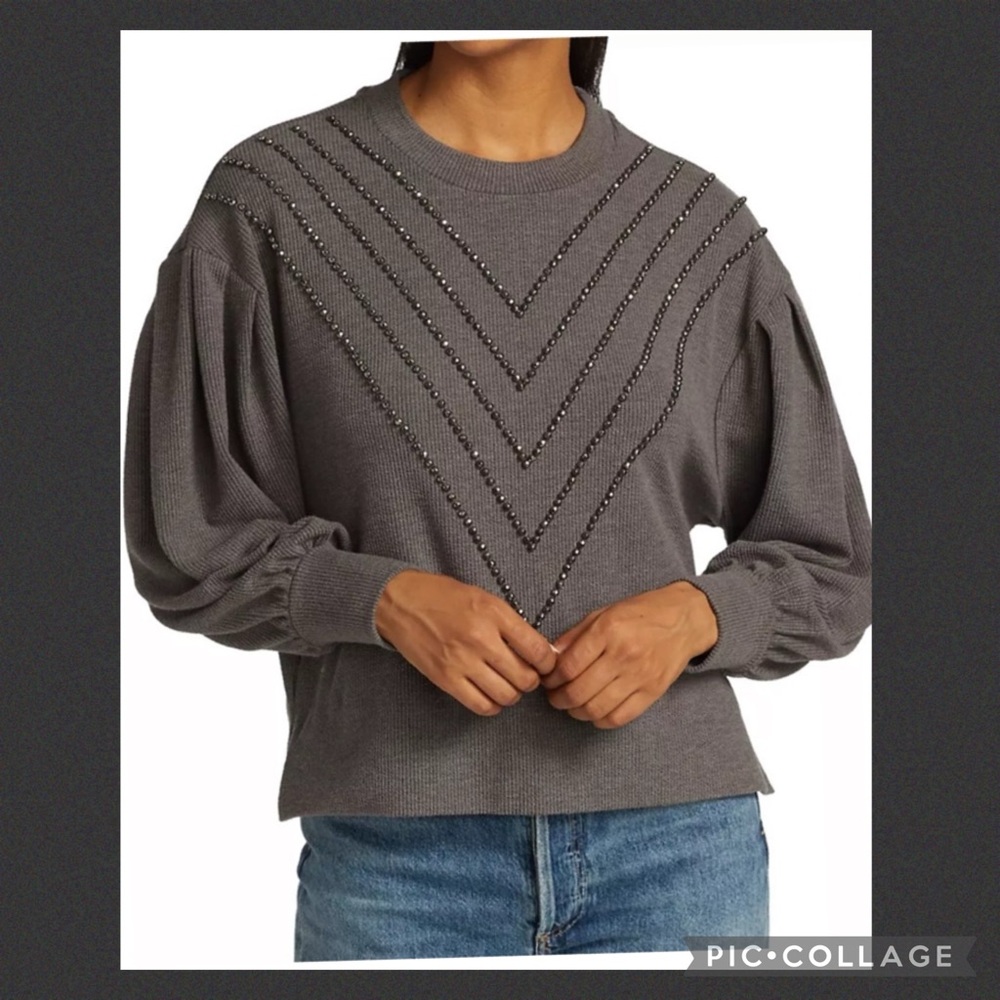 NWT Design History chevron beaded sweater